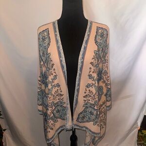 Maurices Pink and Blue Floral Kimono